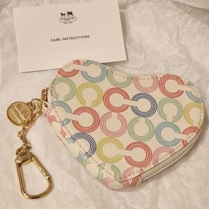 Cath Kidston Multicolor Circle Heart Coin Pouch with Gold Clasp